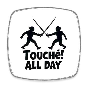 Touché! All Day - Square fridge magnet - white - Front