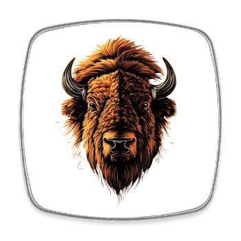 Bison, Bison, Wild Cattle, Buffalo, American Bison - Square fridge magnet - white - Front