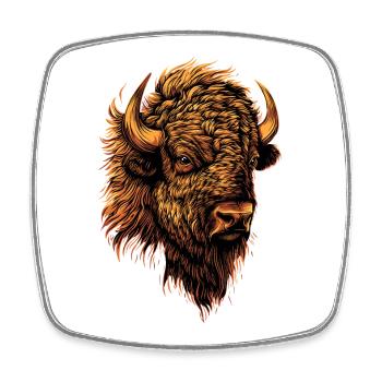 Bison, Bison, Wild Cattle, Buffalo, American Bison - Square fridge magnet - white - Front