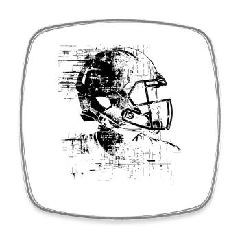 Football Helmet - Square fridge magnet - white - Front