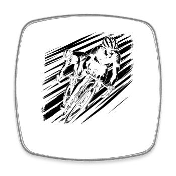 Cyclist - Square fridge magnet - white - Front