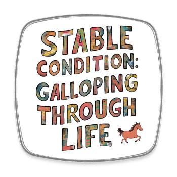 Stable condition: Galloping through life - Viereckiger Kühlschrankmagnet - Weiß - Vorne