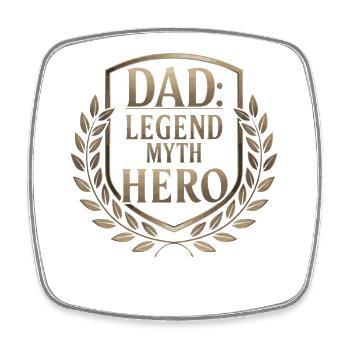 Papa : Legend Myth Hero - Chemise cadeau pour la fête des pères - Magnet carré - blanc - Devant