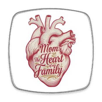 Maman : le cœur de notre famille - Unique Fête des Mères - Magnet carré - blanc - Devant