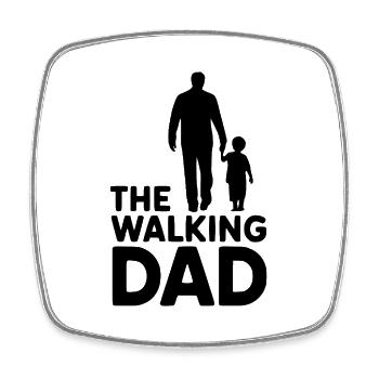 The walking Dad - Viereckiger Kühlschrankmagnet - Weiß - Vorne