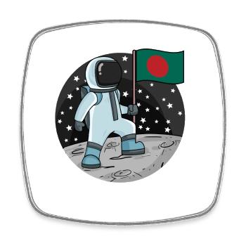 Astronaut Flag Bangladesh - Square fridge magnet - white - Front