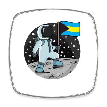Astronaut Fahne Bahamas - Viereckiger Kühlschrankmagnet - Weiß - Vorne