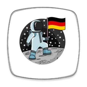 Astronaut Fahne Deutschland - Viereckiger Kühlschrankmagnet - Weiß - Vorne