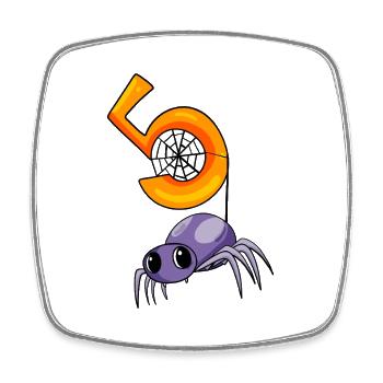 5. Geburtstag Motiv Spinne - 5 jahre - Viereckiger Kühlschrankmagnet - Weiß - Vorne
