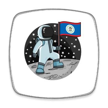 Astronaut Fahne Belize - Viereckiger Kühlschrankmagnet - Weiß - Vorne