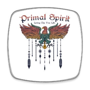 Primal Spirit Boho Adler Vogel Bohemian Freiheit - Viereckiger Kühlschrankmagnet - Weiß - Vorne
