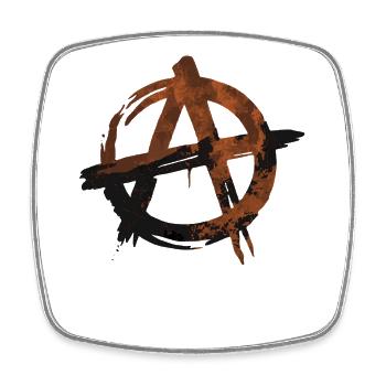 Grunge Anarchy Symbol - Rebellen-Stil - Viereckiger Kühlschrankmagnet - Weiß - Vorne