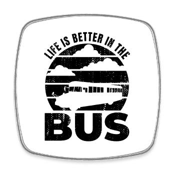 Busliebhaber - Viereckiger Kühlschrankmagnet - Weiß - Vorne