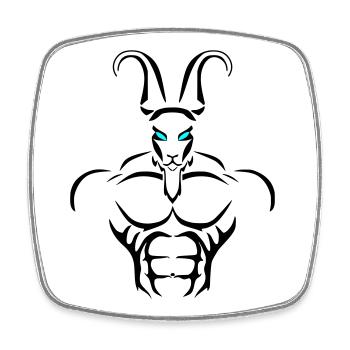 Alpha capricorn Deluxe - Viereckiger Kühlschrankmagnet - Weiß - Vorne