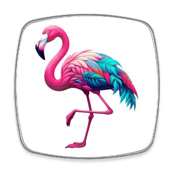 Flamingo - Square fridge magnet - white - Front