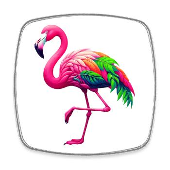 Flamingo - Square fridge magnet - white - Front