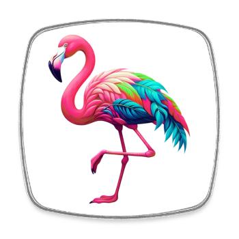 Flamingo - Square fridge magnet - white - Front