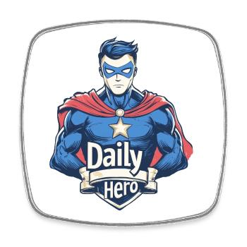 Daily Hero - Entfessle den Helden in Dir - Viereckiger Kühlschrankmagnet - Weiß - Vorne
