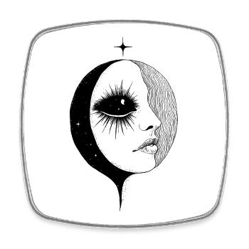 Lune Boho Femme Mysticisme Esthétique Art Cadeau - Magnet carré - blanc - Devant