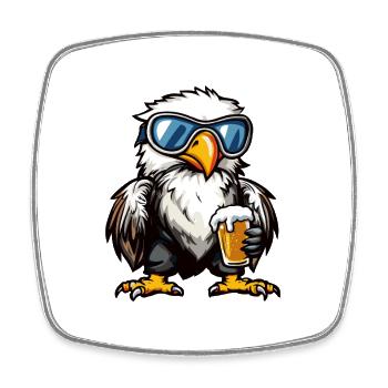 Adler Apres Ski Bier Comic - Viereckiger Kühlschrankmagnet - Weiß - Vorne