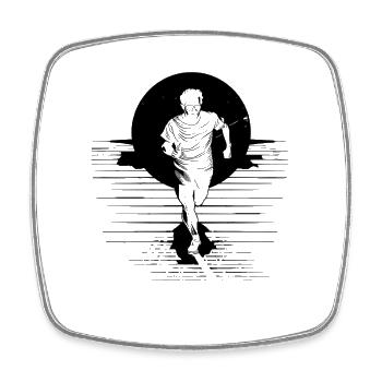 Marathon runner - Square fridge magnet - white - Front