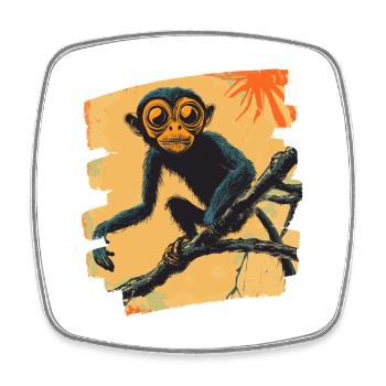 Singe - Magnet carré - blanc - Devant