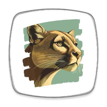 Lion de montagne Rétro - Magnet carré - blanc - Devant