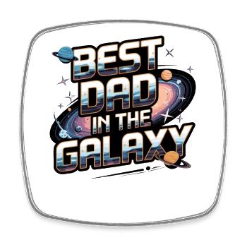 Bester Vater der Galaxie | Geschenk zum Vatertag - Viereckiger Kühlschrankmagnet - Weiß - Vorne