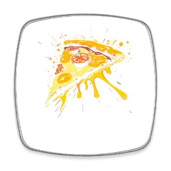Graphique de la tranche de pizza - Magnet carré - blanc - Devant