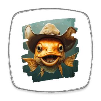 Texas Fishing Retro - Magnet carré - blanc - Devant