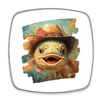 Pêche au Texas - Magnet carré - blanc - Devant