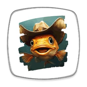 Pêche au Texas - Magnet carré - blanc - Devant