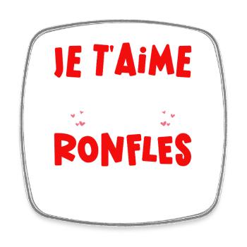 Saint Valentin 2026 Homme Femme Couple Ronfle - Magnet carré - blanc - Devant