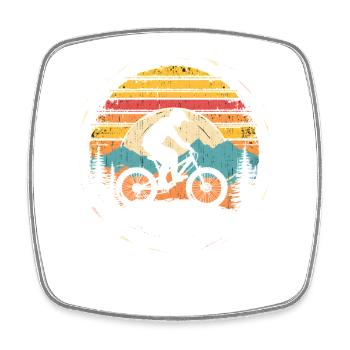 Mountain Bike Cyclist Vintage - Square fridge magnet - white - Front