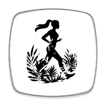Femme coureuse dessin animé - Magnet carré - blanc - Devant