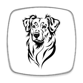Compagnon fidèle amoureux des chiens - Magnet carré - blanc - Devant