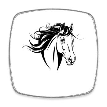 Horse Lover Horse Portrait - Square fridge magnet - white - Front