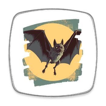 Bat Retro - Square fridge magnet - white - Front