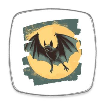 Fledermaus Retro - Viereckiger Kühlschrankmagnet - Weiß - Vorne