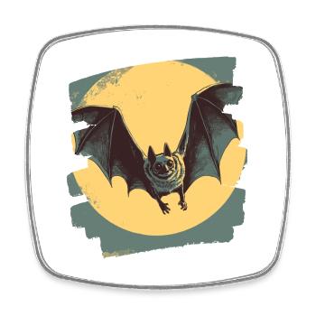 Bat Retro - Square fridge magnet - white - Front