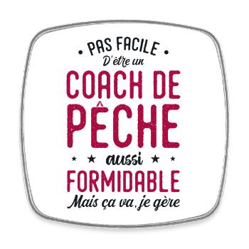 Coach Pêche Formidable Cadeau Pêche Pêcheur - Magnet carré - blanc - Devant