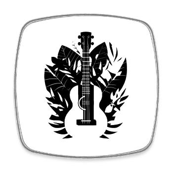 Funny Ukulele - Square fridge magnet - white - Front
