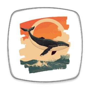 Baleine - Magnet carré - blanc - Devant