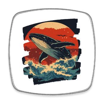 Baleine - Magnet carré - blanc - Devant