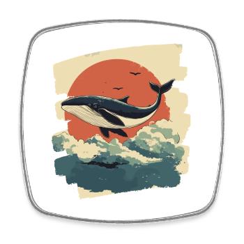 Baleine - Magnet carré - blanc - Devant