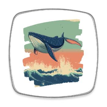 Whale - Square fridge magnet - white - Front