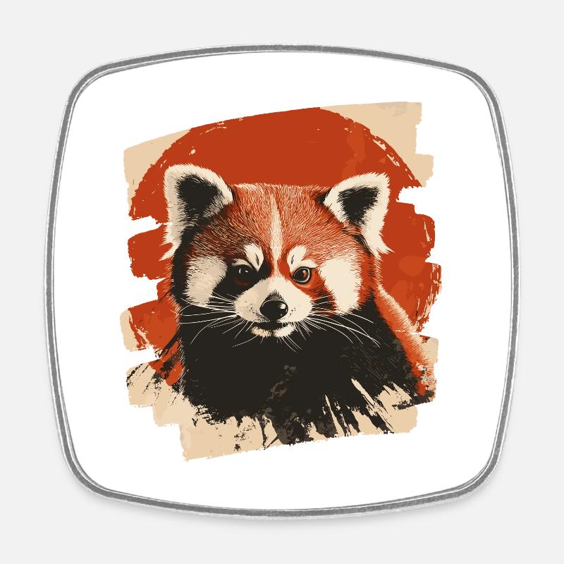 Roter Panda - Viereckiger Kühlschrankmagnet - Weiß
