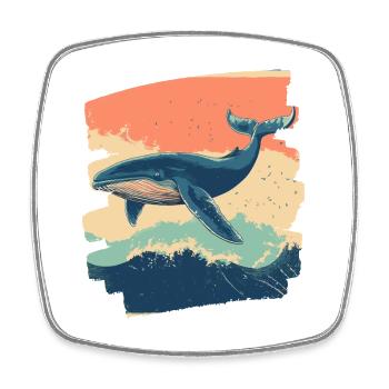 Baleine - Magnet carré - blanc - Devant