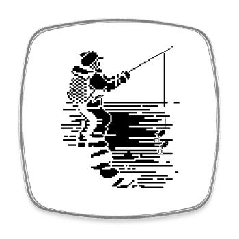 Angeln Pixel - Viereckiger Kühlschrankmagnet - Weiß - Vorne