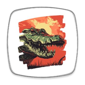 Crocodile - Square fridge magnet - white - Front